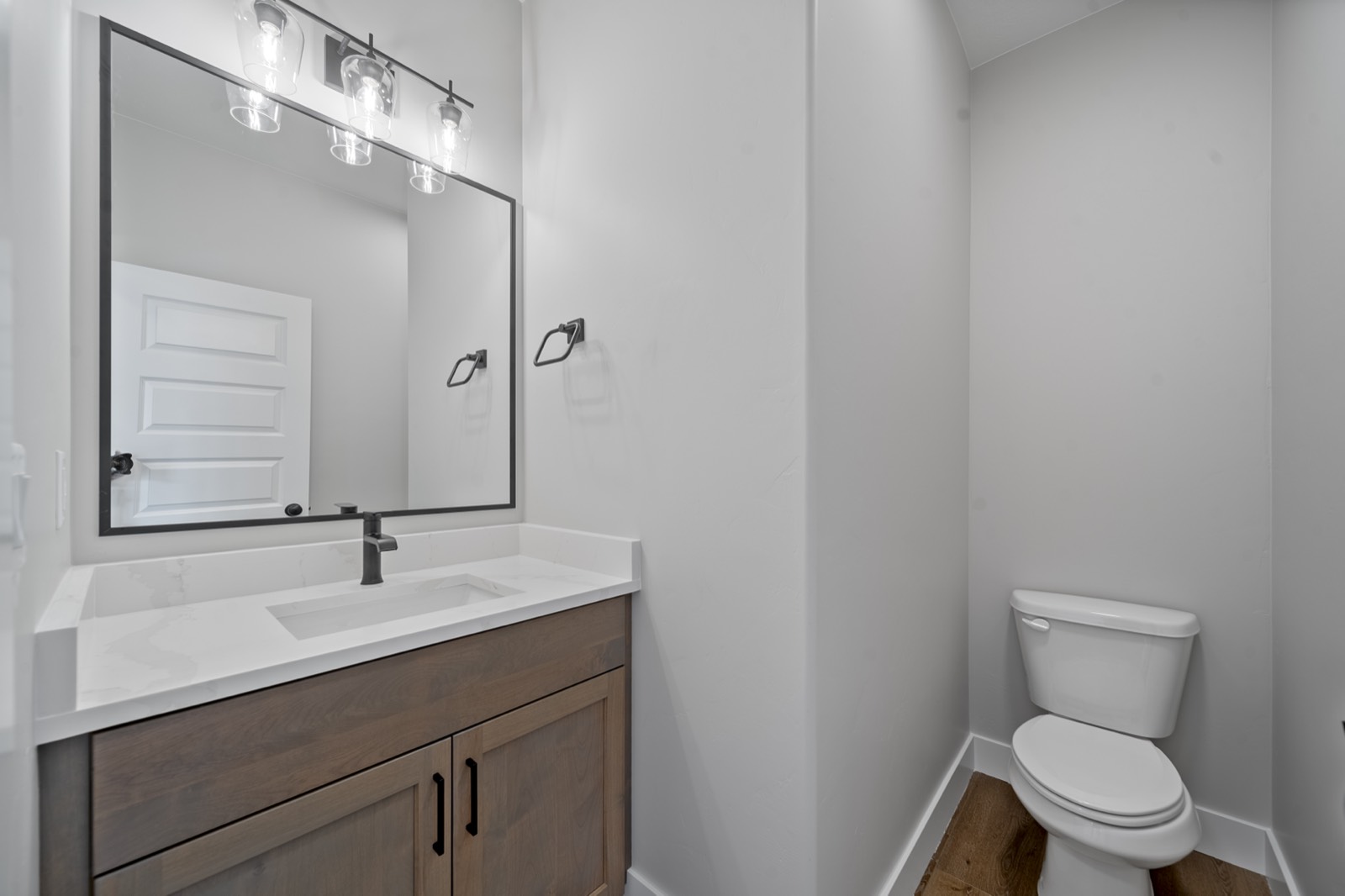 Remodeled bathroom with new tile and fixtures